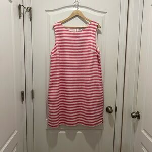 Pink and White Striped Sleeveless Dress
